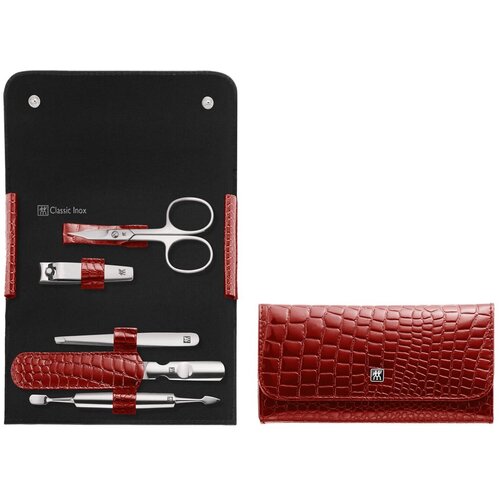 Zwilling Classic Inox Travel Set – Red Leather Case, 5 Pieces - Red Cijene