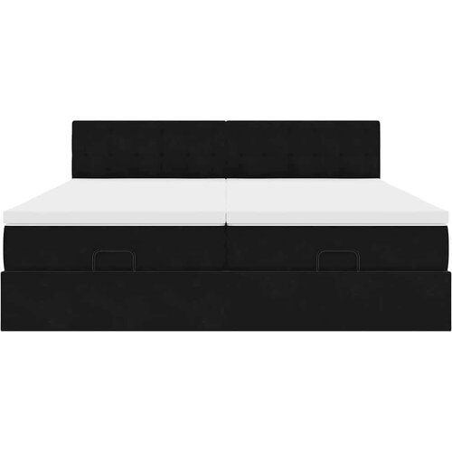 VidaXL Okvir kreveta s madracima crni 160x200cm bar&amp;scaron;unasti Slike