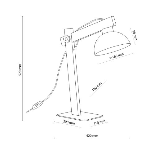  Stona lampa OSLO 1xE27/15W/230V borovina/bela Slike