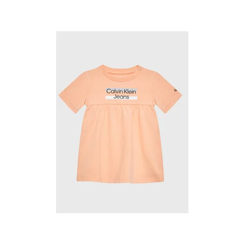 Calvin Klein Jeans Vsakodnevna obleka Hero Logo IN0IN00065 Oranžna Regular Fit
