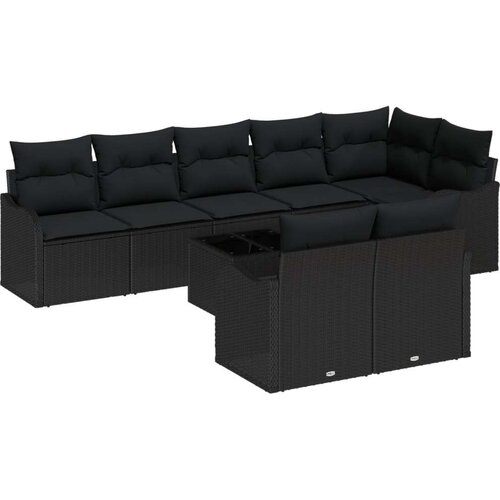  Vrtna sedežna garnitura 9 pcs Črna poli ratan, (5000144862) Cene