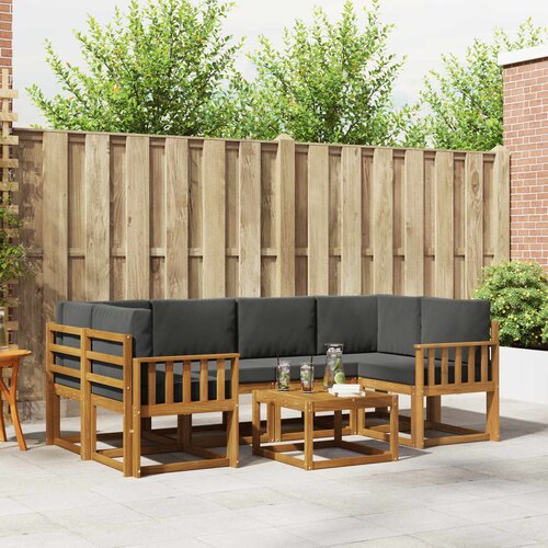  Set vanjskih sofa 7 kom. Prirodna i antracit Cene
