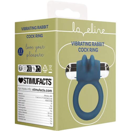 Shots Loveline - stimulator klitorisa na baterije, zečić, vibrirajući prsten za penis (plavi) Cijene