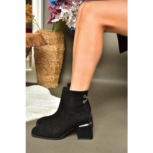 Fox Shoes R241466502 Women's Black Suede Thick Sole Boots