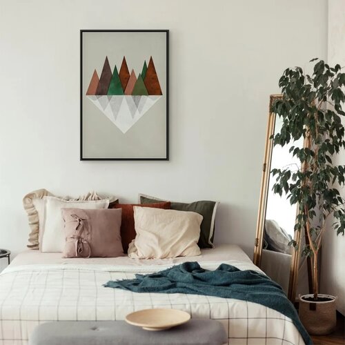  Slika - Symmetrical Land (1 Part) Vertical 60x90 U crnom drvenom okviru Cene