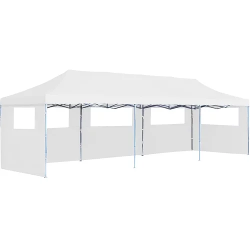  Zložljiv pop-up vrtni šotor s 5 stranicami 3x9 m bel
