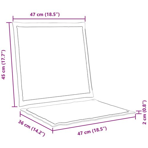 Jastučići za sjedenje i leđa 2 pcs Krem 47 x 45 x 2 cm Slike