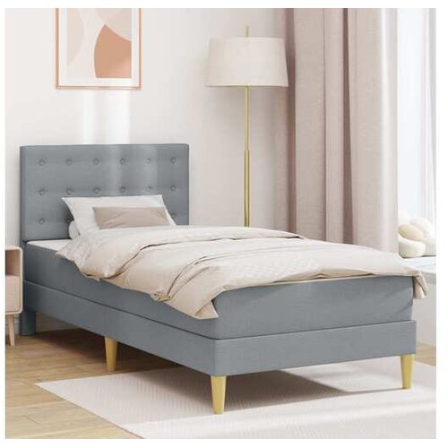vidaXL Okvir kreveta s madracem Svjetlosiva 90 x 190 cm Tkanina - Svjetlosiva 90 x 190 cm Cijene