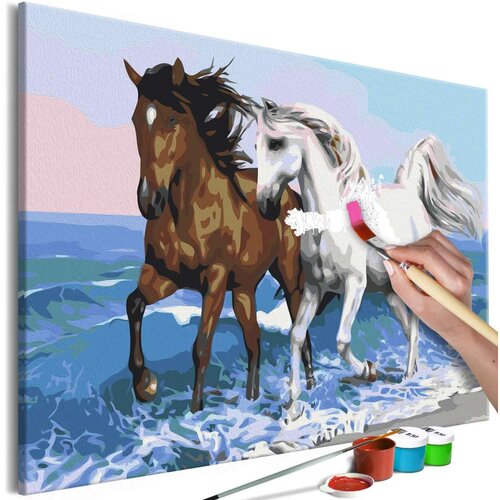  Slika za samostalno slikanje - Horses at the Seaside 60x40 Slike