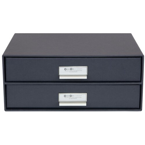 Bigso Box of Sweden Temno siv dvonadstropni predal za datoteke Bigso, 33 x 22,5 cm Slike