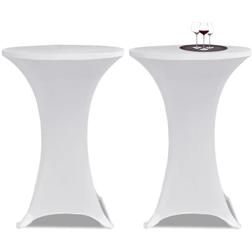 vidaXL bijeli rastežljiv stolnjak za stolove Ø60 2 kom