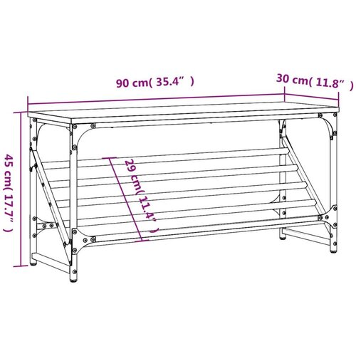 VidaXL stalak za cipele boja hrasta 90 x 30 x 45 cm konstruirano drvo Slike