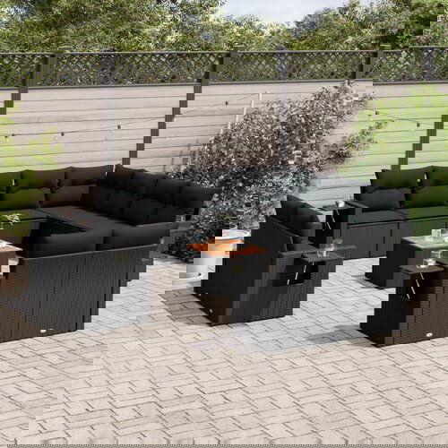 vidaXL 12-dijelni set vrtnih sofa od poliratana s jastucima crni Cijene