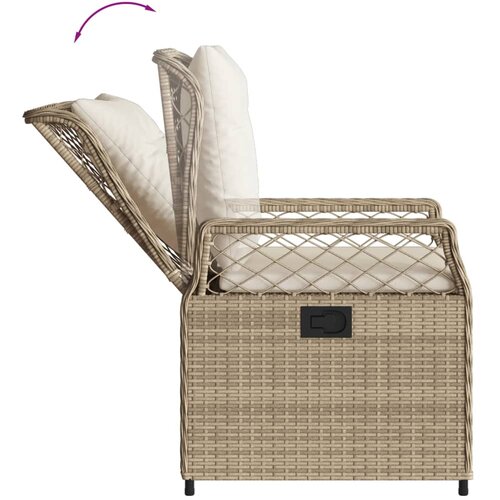  5-dijelni vrtni blagovaonski set od poliratana s jastucima bež 160 x 80 x 74 cm Slike