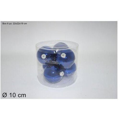  SET 6 STAKLENIH KUGLICA 10CM SJAJ PLAVA LU001850L Cene