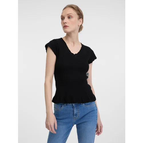 Orsay Women's Black T-Shirt with Short Sleeves - Women