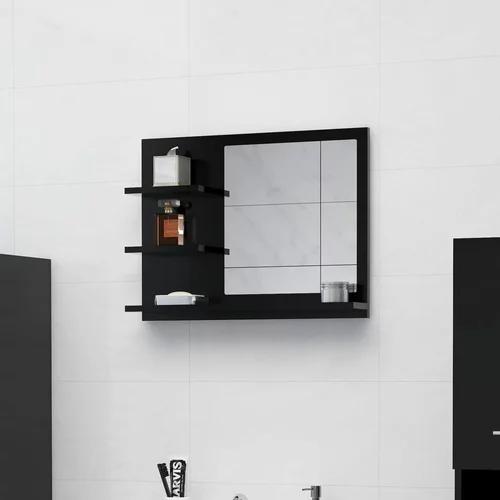  Kupaonsko ogledalo crno 60 x 10,5 x 45 cm od iverice