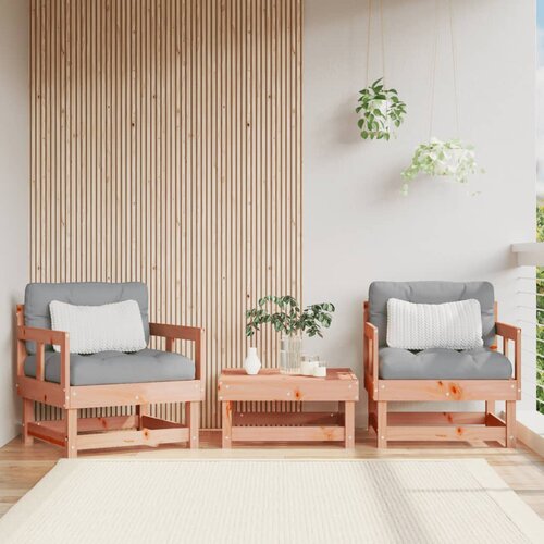 The Living Store Vrtni stoli z blazino 2 kosa trden les douglas - Vrtni Stol, (21478147) Cene