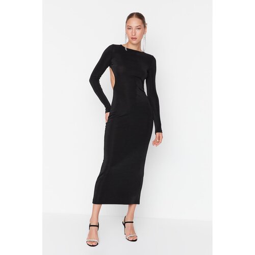 Trendyol Black Back Detailed Midi Dress Slike