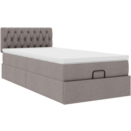 VidaXL otomanski okvir kreveta s madraca smeđesivi 90x190cm tkanine Slike