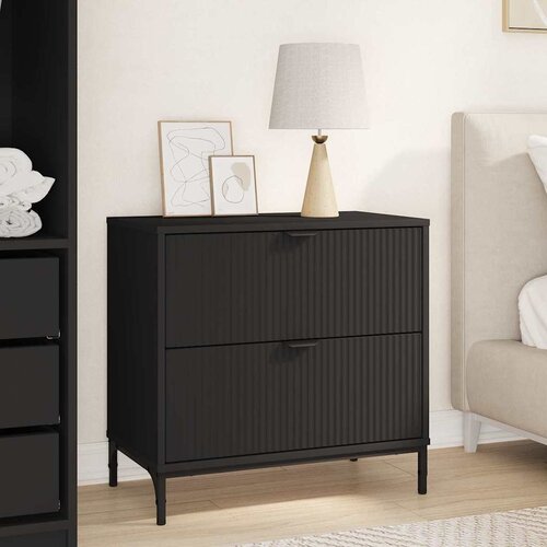 vidaXL Noćni ormarić Crna 63.5 x 36 x 61 cm Konstruirano drvo Cijene