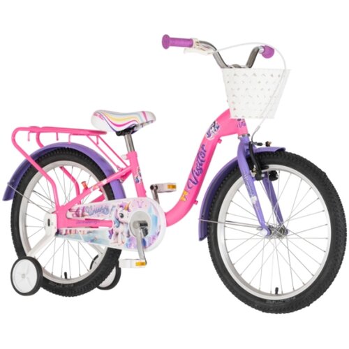 Visitor Bicikl kids unicorn 20" 10" v-brake kontra 115-135cm (20") roze uv sjaj Cene