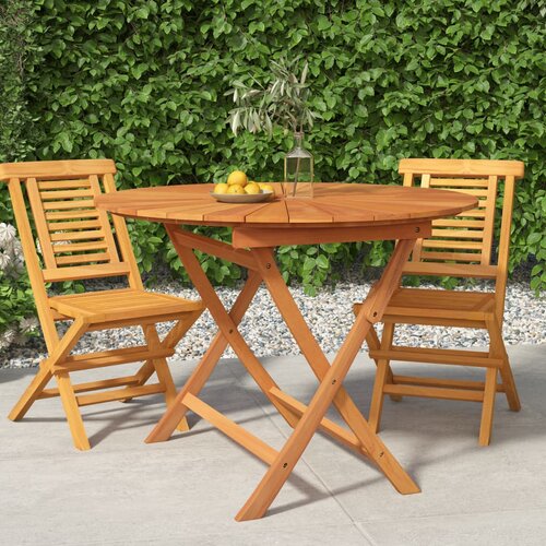 VidaXL Sklopivi vrtni stol &amp;Oslash; 85 x 75 cm od masivne tikovine Slike