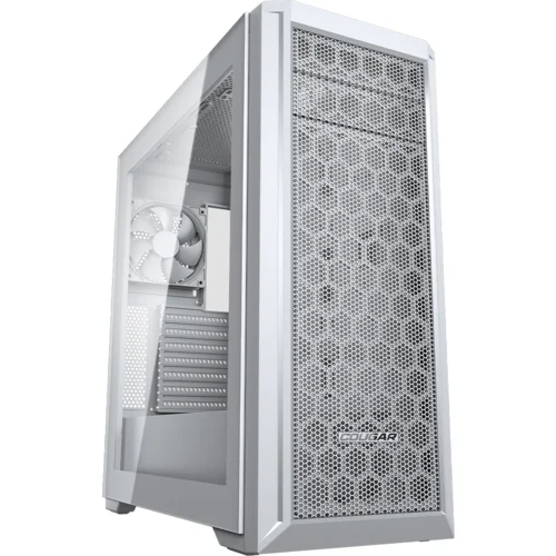 Cougar | MX330-G Pro White | PC Case | Mid Tower / Mesh Front Panel / 1 x 120mm Fan / TG Left Panel - CGR-MX330-G PRO W