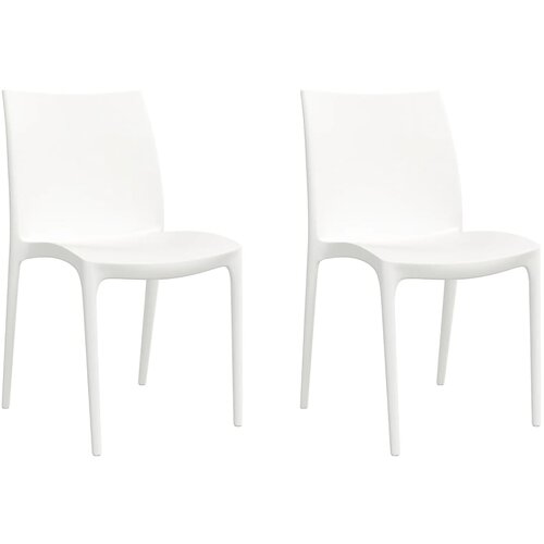 Maison Chic Vrtni Stoli - Stol za vrt 2 kosa bela 50x46x80 cm polipropilen JS495, (21877814) Slike