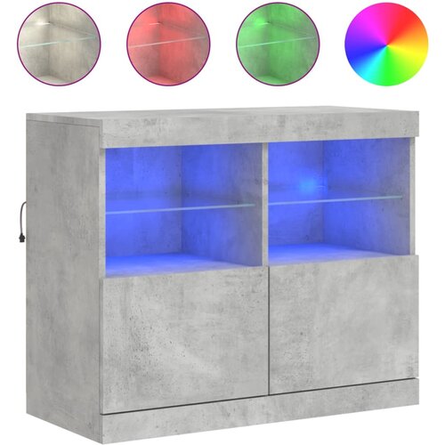 Maison Chic Komoda - Predalnik z LED lučkami betonsko siva 81x37x67 cm, (21721582) Slike