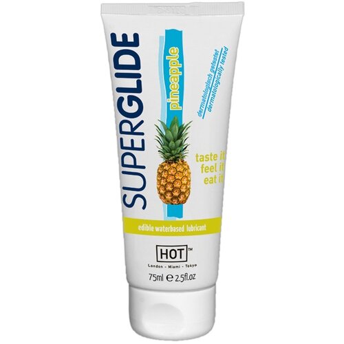 Hot Superglide Edible Waterbased Lubricant Pineapple 75ml Slike