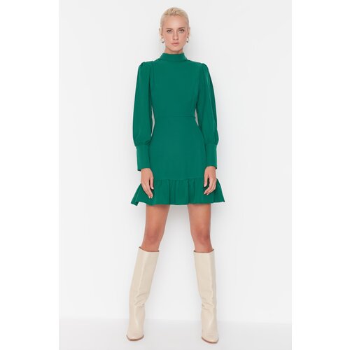 Trendyol Emerald Green Ruffle Dress Slike