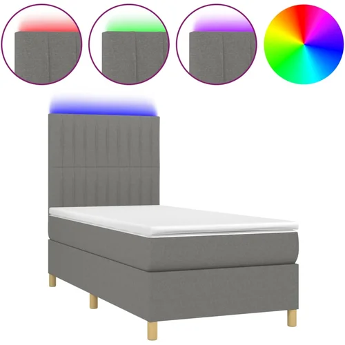 Maison Chic Box spring postelja - Vzmetna postelja z vzmetnico LED temno siva 90x190 cm blago SL3411, (21905354) Maison Chic Box spring postelja - Vzmetna postelja z vzmetnico LED temno siva 90x190 cm blago SL3411, (21905354)