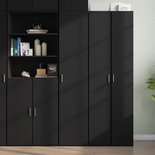 The Living Store Visoka omara črna 40x42,5x185 cm inženirski les - Visoka Omarica, (21661340) Slike