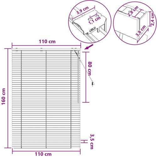 Venecijanska roleta Bijela 110 x 160 cm 35 mm Slike