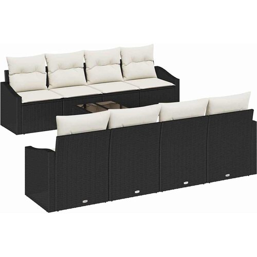  Set sofe 7 kom. Crna i Krema poliratan 55 x 55 x 37 cm Slike