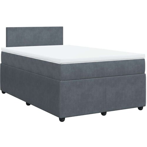 VidaXL Box spring krevet s madracem tamnosivi 120 x 200 cm bar&amp;scaron;unasti Slike