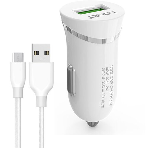 Olimp Sport Auto punjac LDNIO DL-C12 2.1A + Micro USB kabel beli Cene