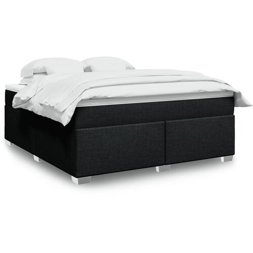 vidaXL Box spring postelja z vzmetnico črna 180x200 cm blago Cene