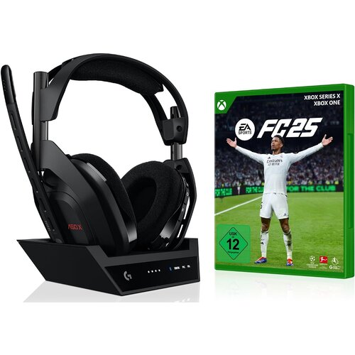 Logitech G Astro A50 X Lightspeed brezžične igralne slušalke z bazno postajo črne barve z igro EA Sports FC 25 za Xbox Cene