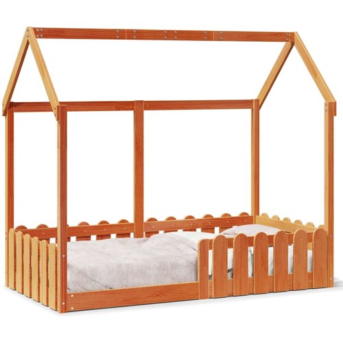 Maison Chic Otroška postelja - Otroški ležaj - Otroški posteljni okvir voščeno rjav 80x160 cm trdna borovina, (21698302) Cene