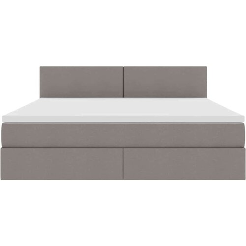 Krevet S LED lampica s pohranom Sivo-smeđa 180 x 200 cm tkanina Slike