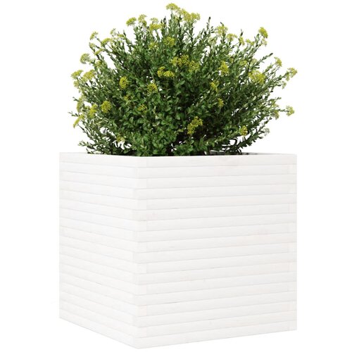  Vrtna sadilica bijela 70x70x68,5 cm od masivne borovine Slike