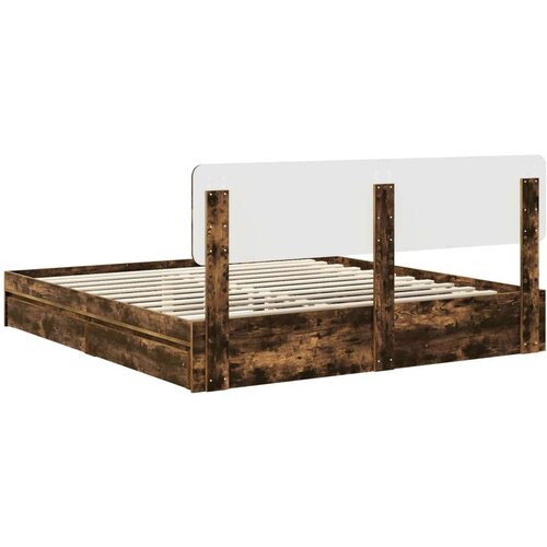  Krevet s od storage s uzglavljem Dimljeni hrast 180 x 200 cm Slike