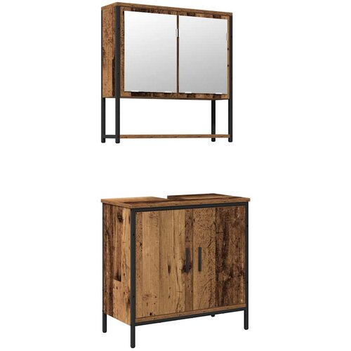  Set namje&amp;scaron;taja za kupaonicu 2 kom. Smeđa 60 x 30 x 60 cm Slike