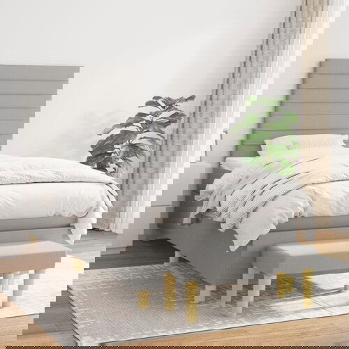 The Living Store Box spring postelja z vzmetnico svetlo siv 100x200 cm blago - Box Spring Postelja, (21515844) Cene
