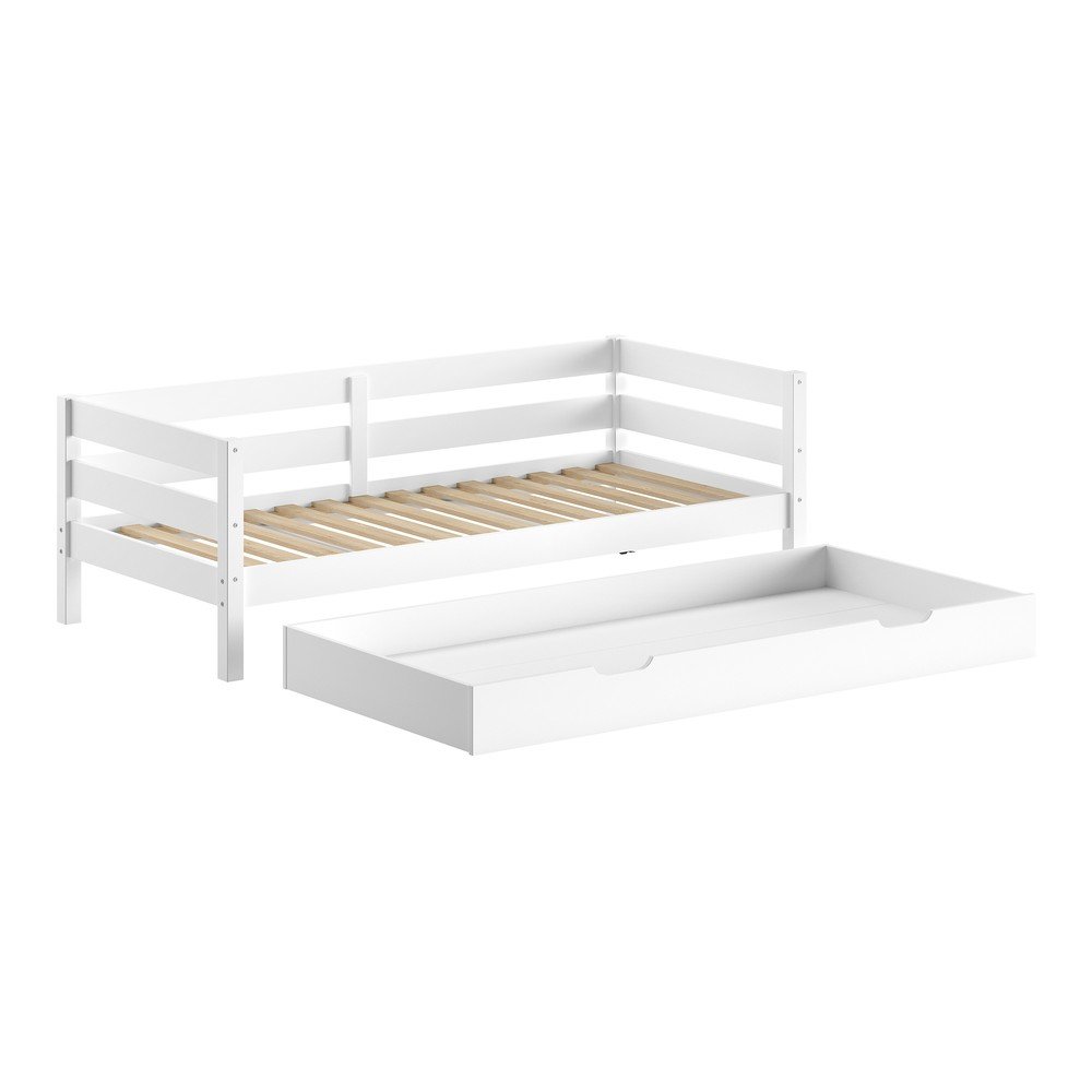 Vipack Bela otro&amp;scaron;ka postelja iz masivnega bora z dodatnim leži&amp;scaron;čem z letvenim dnom 90x200 cm Margrit &amp;ndash; Slike