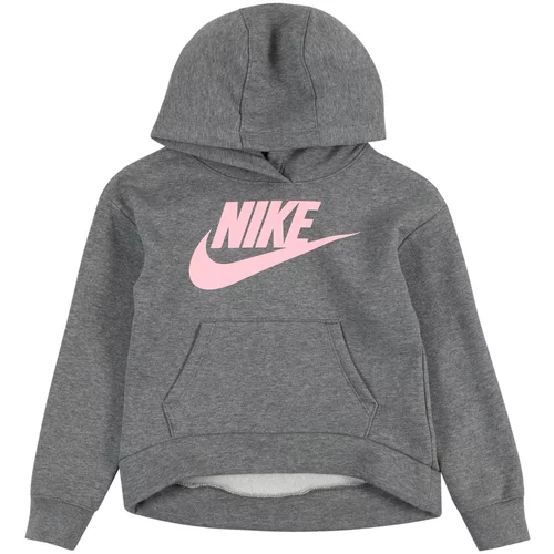 Nike Sportswear Sweater majica 'CLUB FLEECE' tamo siva / svijetloroza