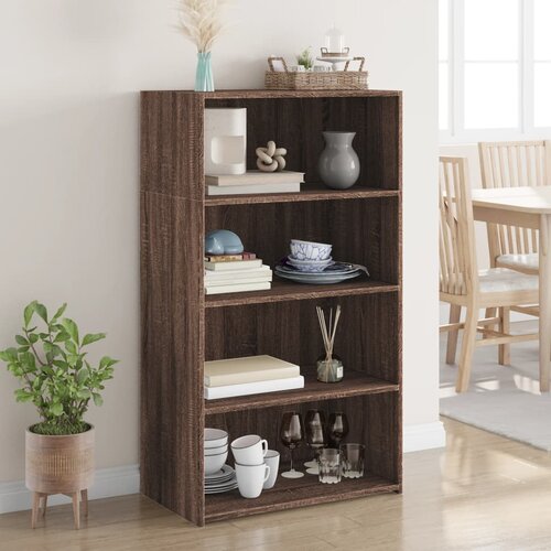  Visoka komoda smeđe boje hrasta 70x41x124 cm konstruirano drvo Cijene