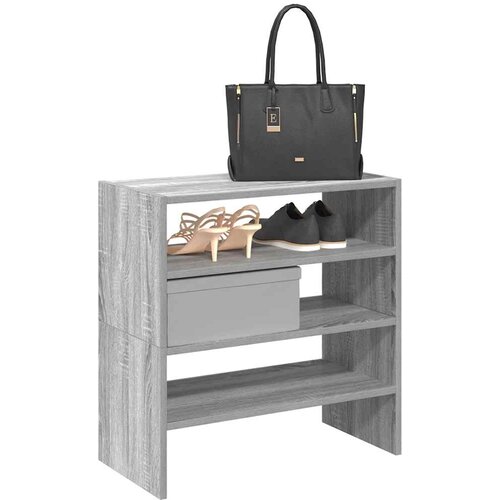 VidaXL Regal za čevlje 2 kosa zložljiva siva sonoma 60x30x30,5 cm Slike